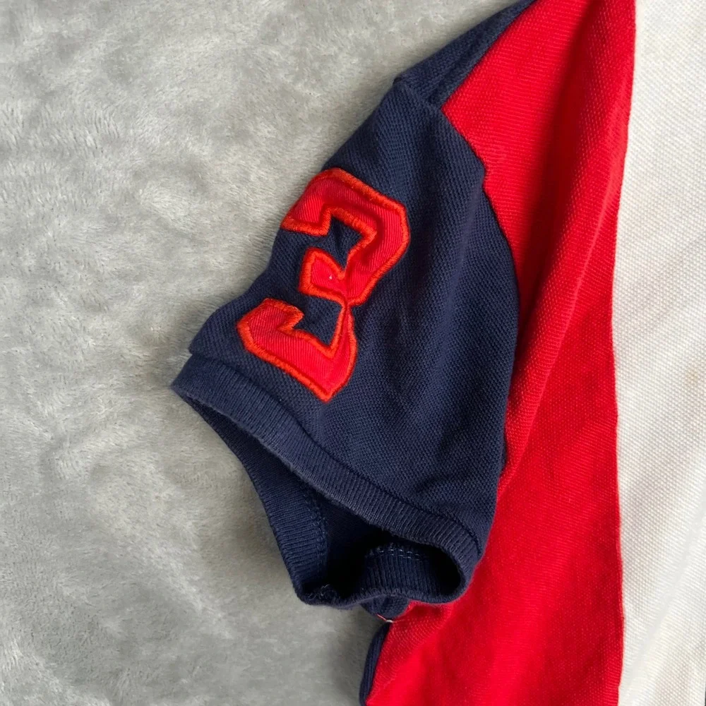 Kids Ralph‎ Lauren Polo Shirt XL Blue Red White Colorblock Big Pony Logo